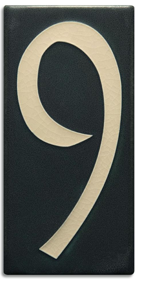 Black 8 inch Number Tile