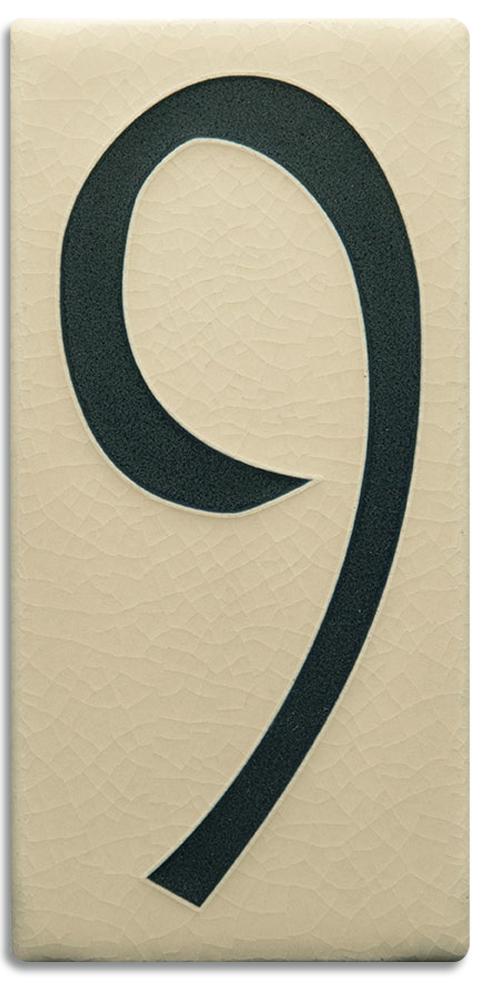White 8 Inch Number Tile
