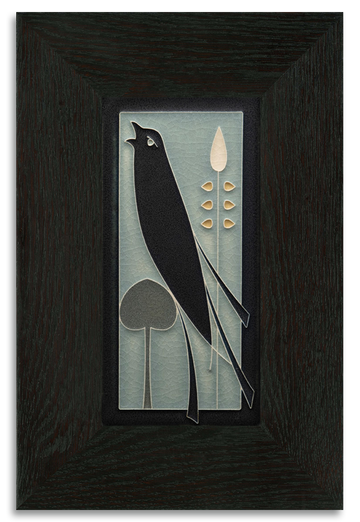Grey Blue Songbird 4x8 Tile - Left Facing
