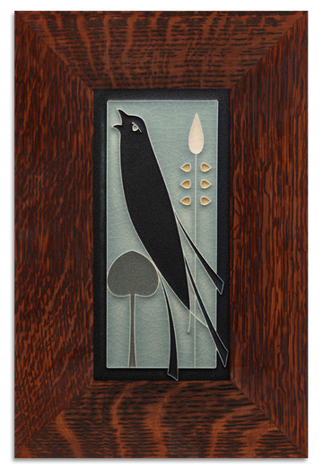 Grey Blue Songbird 4x8 Tile - Left Facing