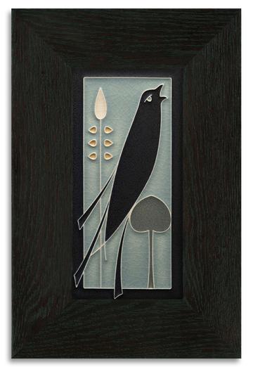 Grey Blue Songbird 4x8 Tile - Right Facing