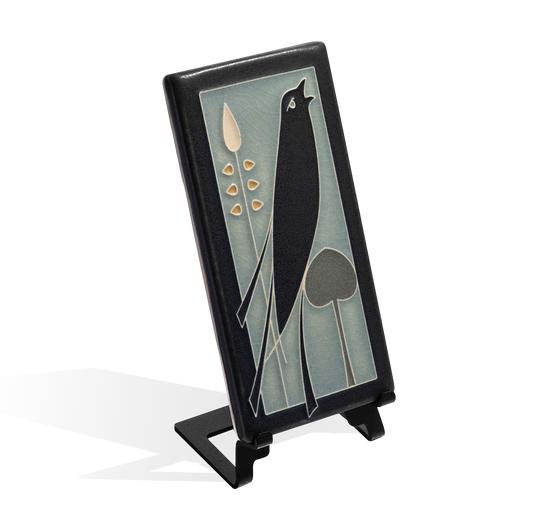 Grey Blue Songbird 4x8 Tile - Right Facing