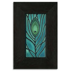 Peacock Blue Feather Tile - 4x8