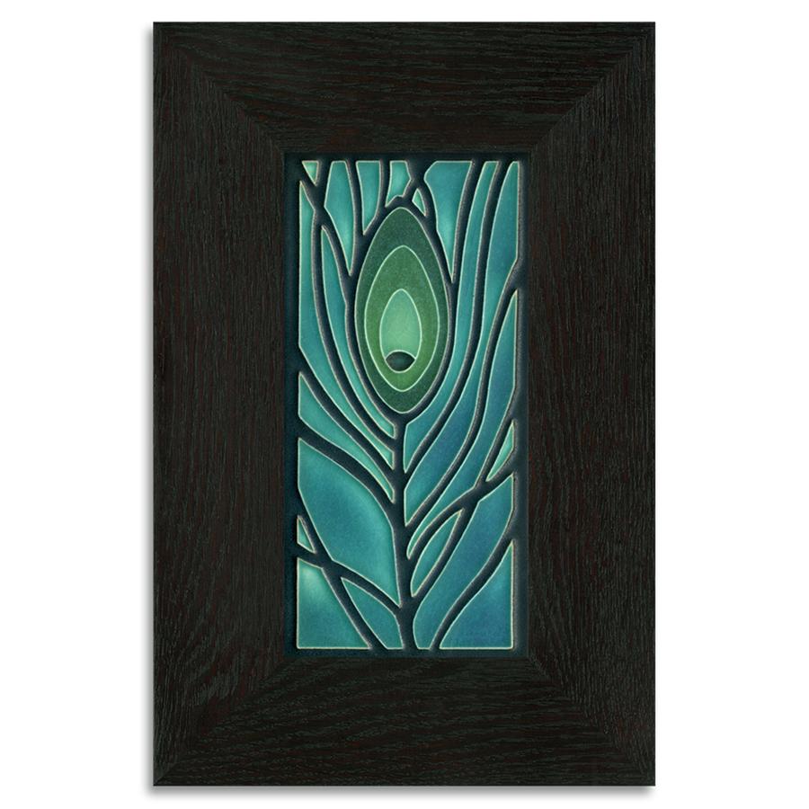 Peacock Blue Feather Tile - 4x8