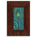 Peacock Blue Feather Tile - 4x8