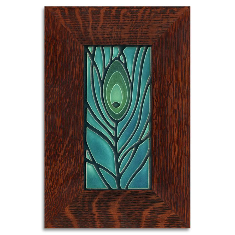 Peacock Blue Feather Tile - 4x8