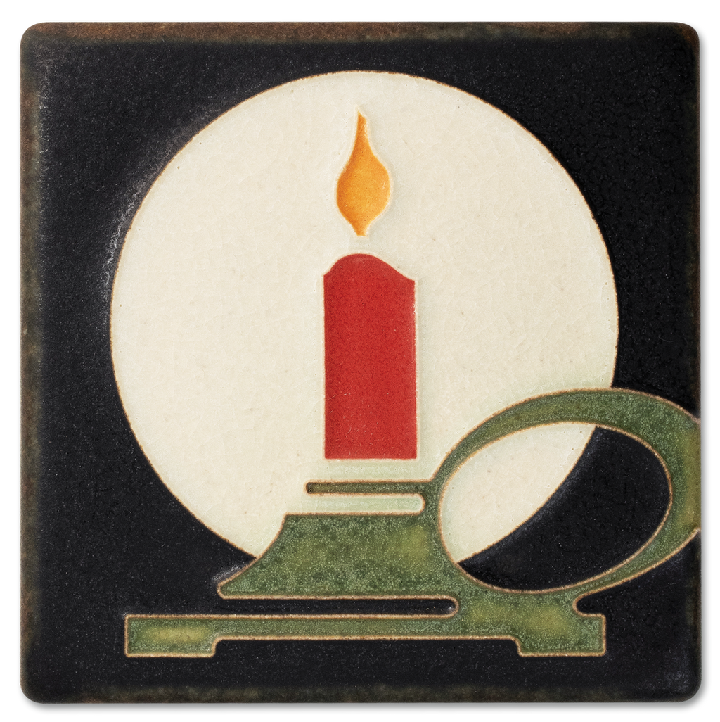 Art Nouveau Candle Tile- 4x4