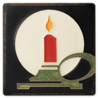 Art Nouveau Candle Tile- 4x4