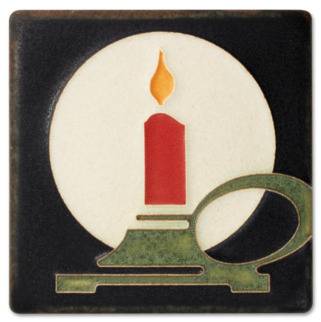 Art Nouveau Candle Tile- 4x4