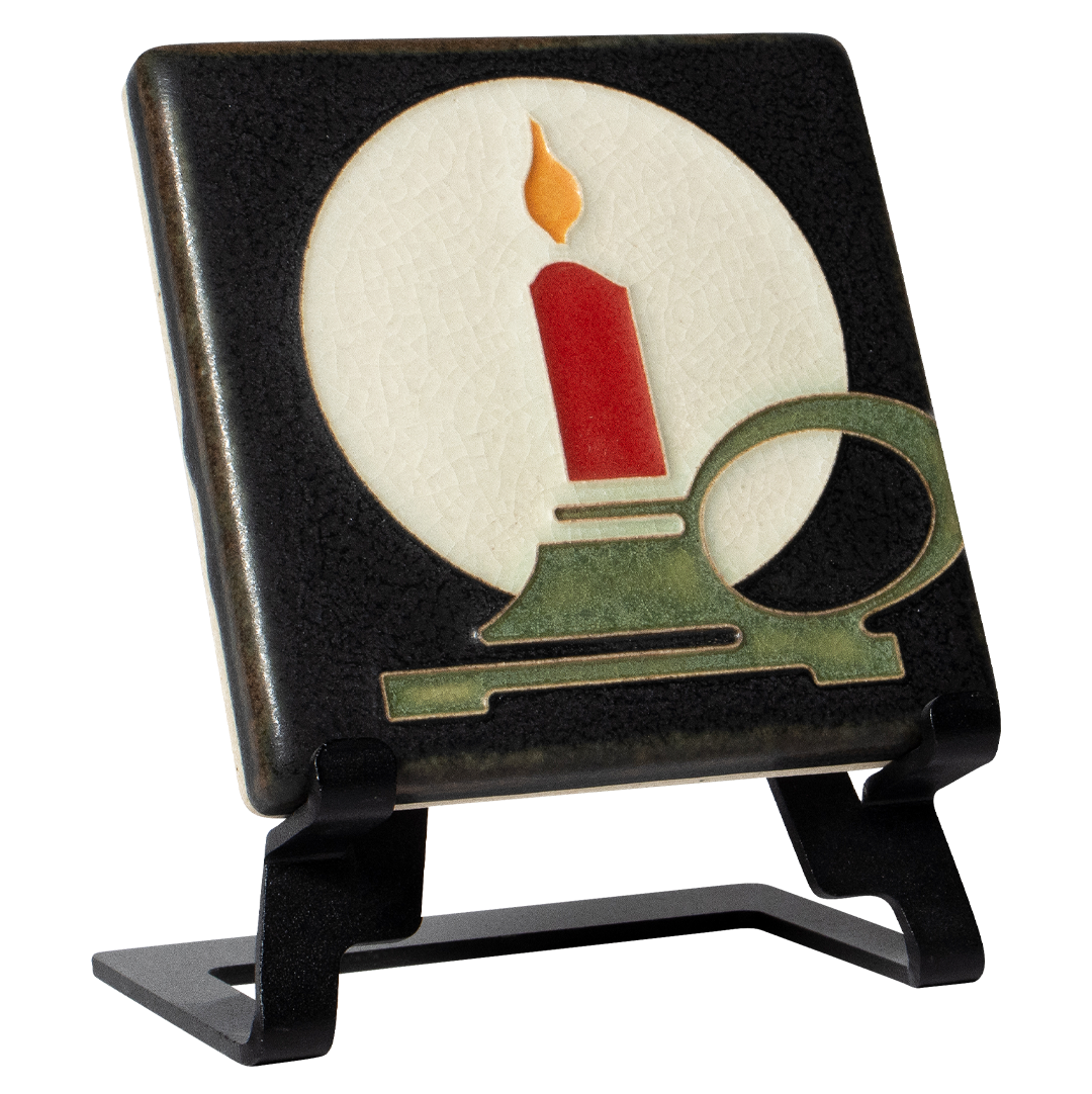 Art Nouveau Candle Tile- 4x4