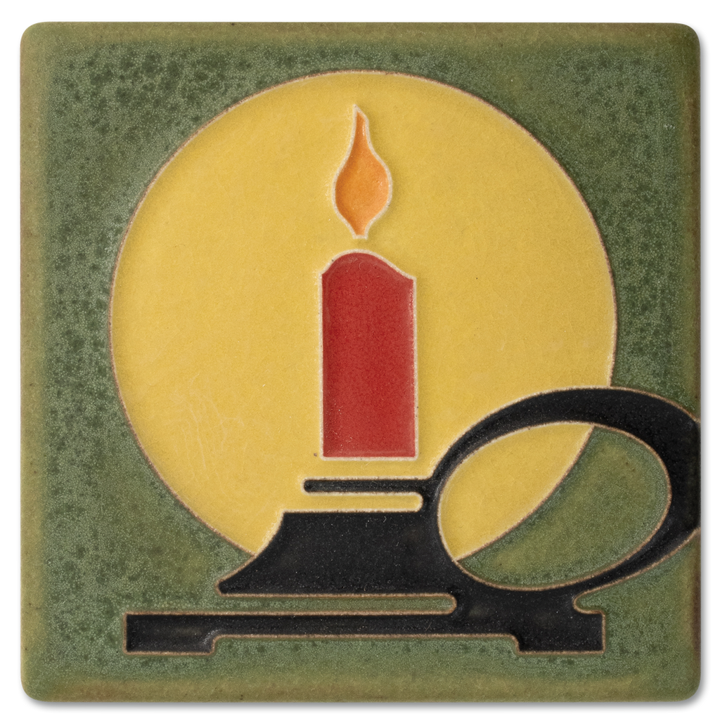 Art Nouveau Candle Tile- 4x4