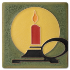 Art Nouveau Candle Tile- 4x4