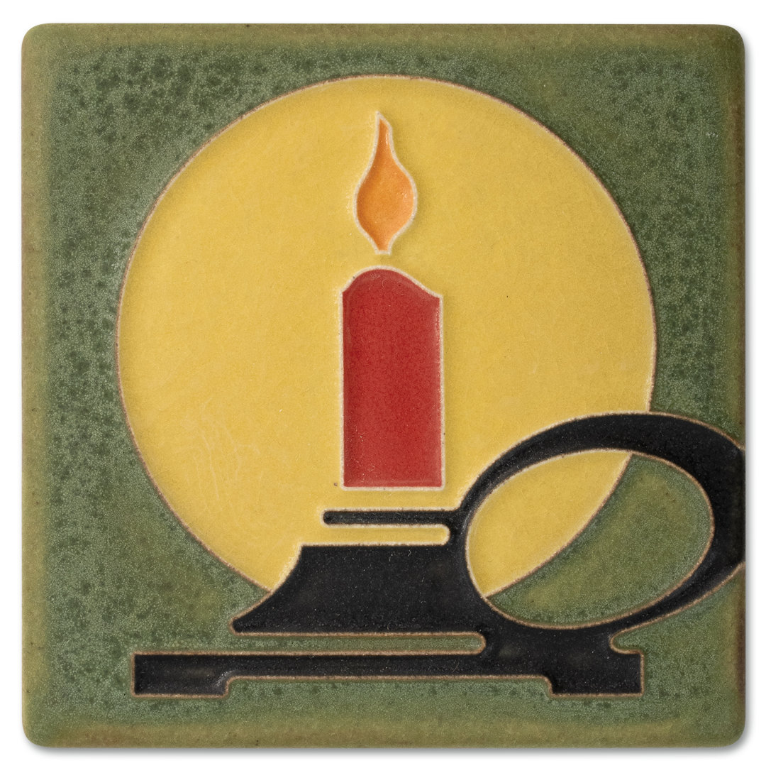 Art Nouveau Candle Tile- 4x4