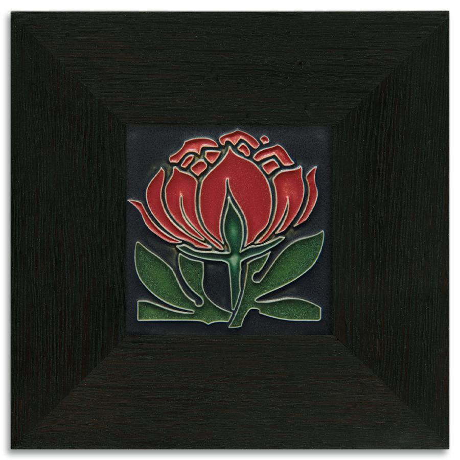 Peony Bloom Red Tile - 4x4
