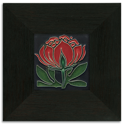 Peony Bloom Red Tile - 4x4