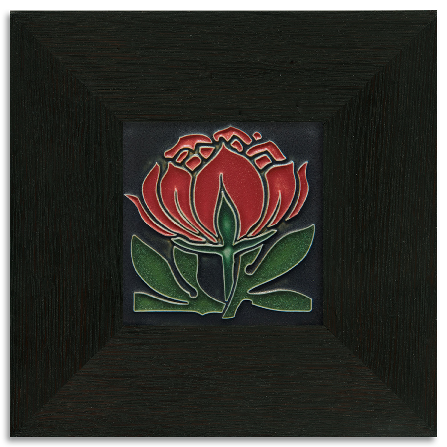 Peony Bloom Red Tile - 4x4