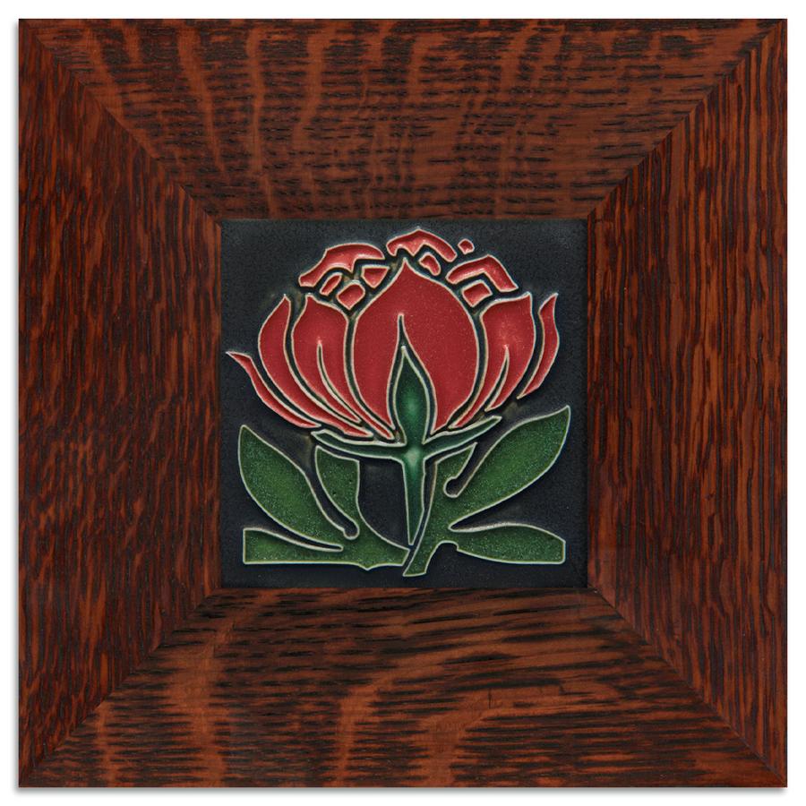 Peony Bloom Red Tile - 4x4