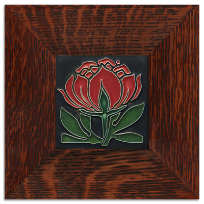 Peony Bloom Red Tile - 4x4
