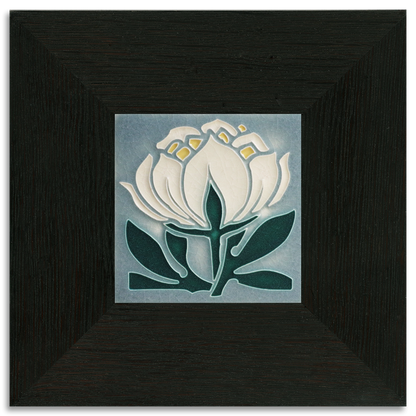 Peony Bloom Grey Blue Tile - 4x4
