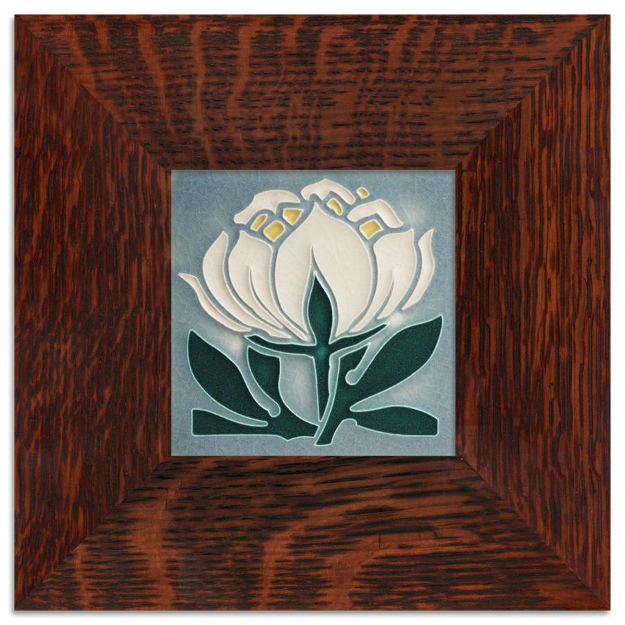 Peony Bloom Grey Blue Tile - 4x4