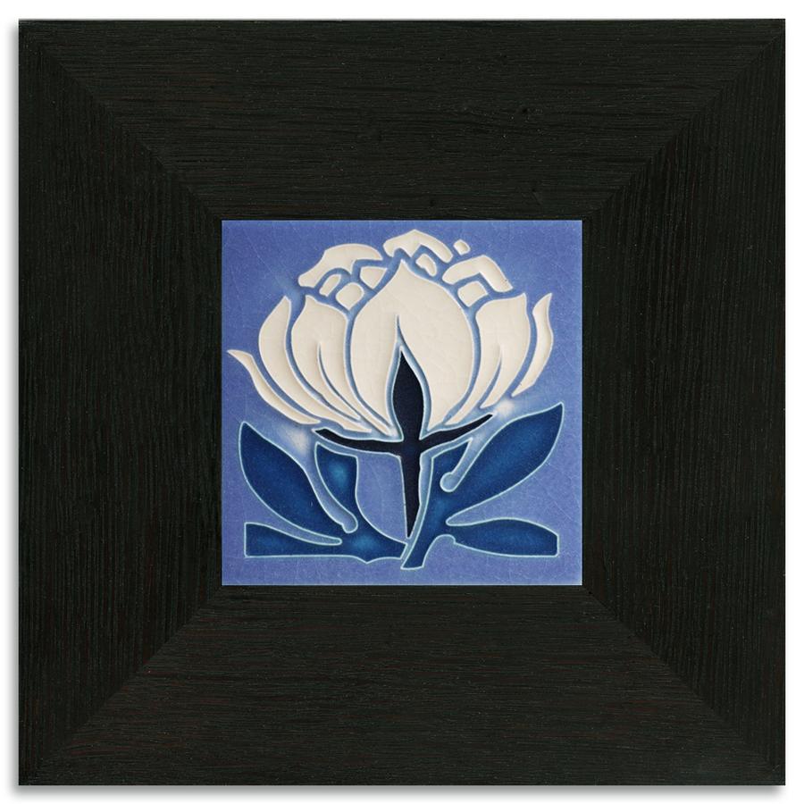 Peony Bloom Pale Blue Tile - 4x4