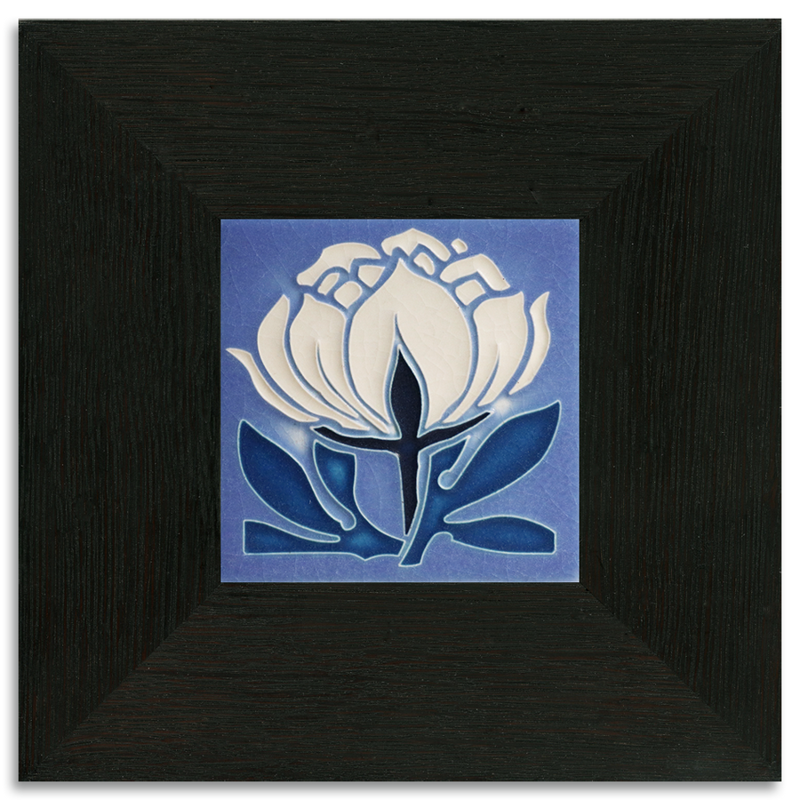 Peony Bloom Pale Blue Tile - 4x4