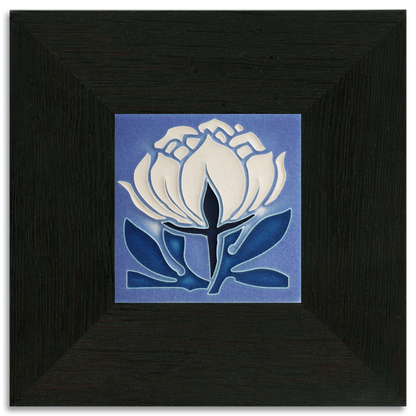 Peony Bloom Pale Blue Tile - 4x4