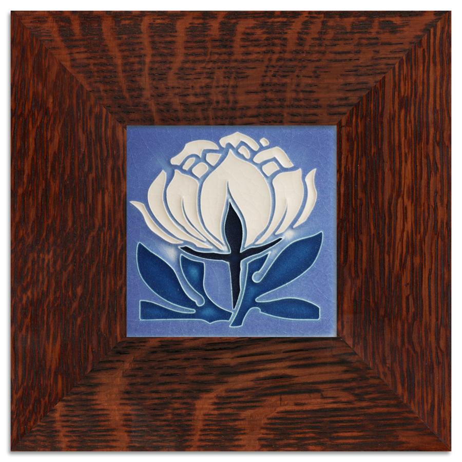 Peony Bloom Pale Blue Tile - 4x4