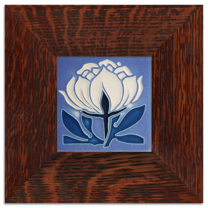 Peony Bloom Pale Blue Tile - 4x4