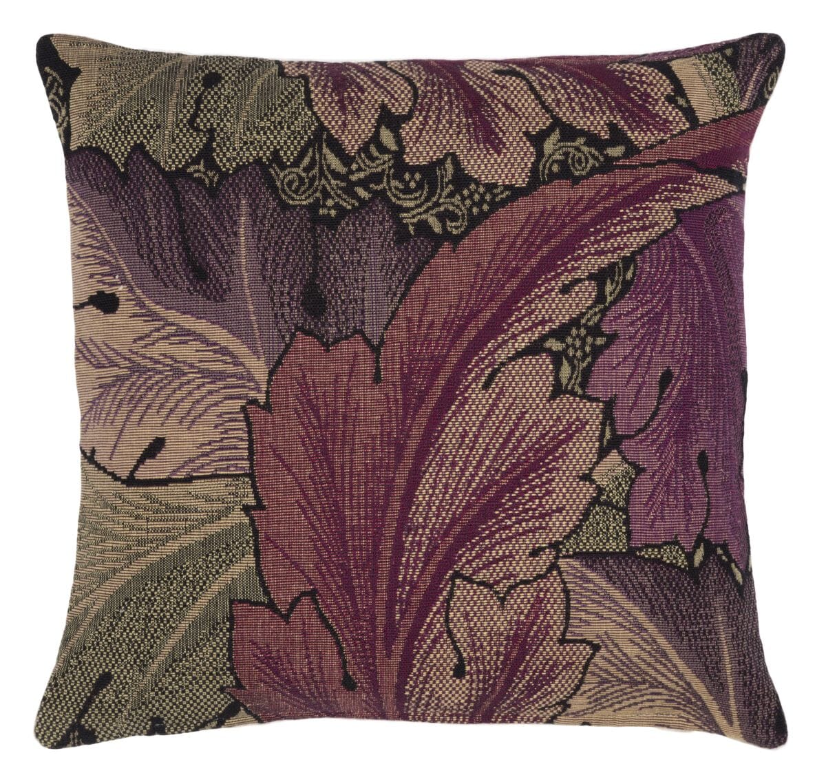 William Morris Acanthus Leaves Purple Tapestry Pillow