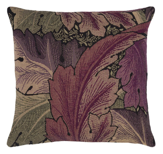 William Morris Acanthus Leaves Purple Tapestry Pillow