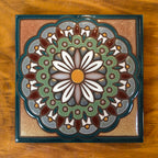 Daisy Mandala Art Tile Trivet-6x6