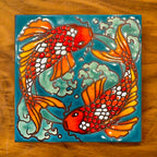 Koi Art Tile Trivet-6x6