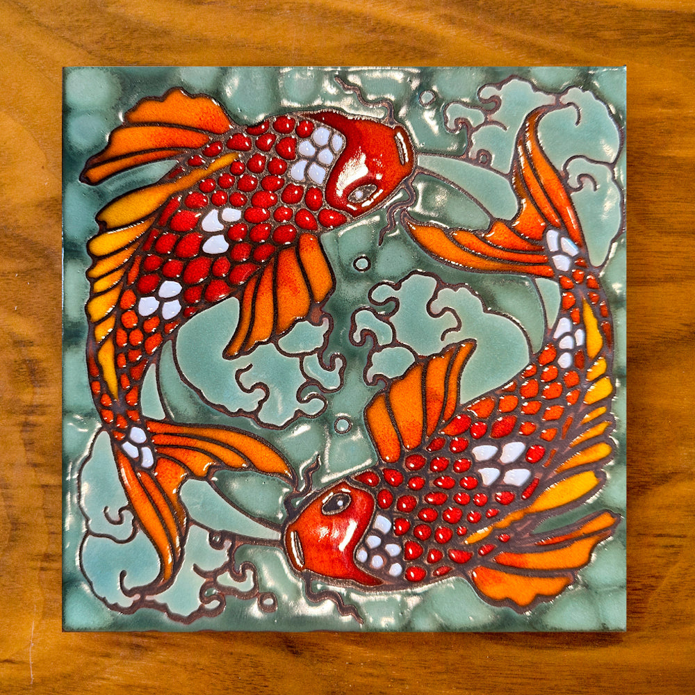 Koi Art Tile Trivet-6x6