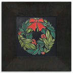 Boxwood Wreath Black Tile - 6x6