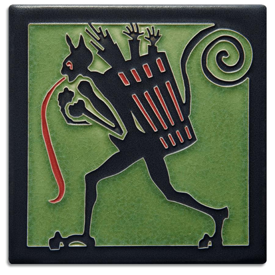Krampus Green Tile - 6x6