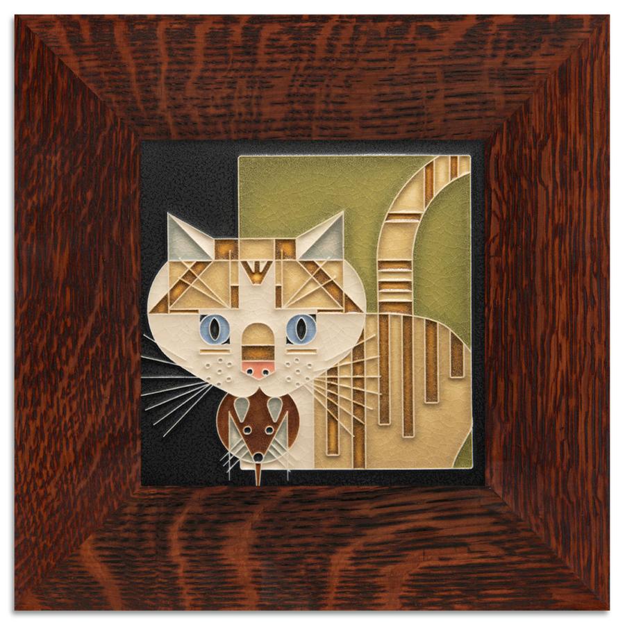 Barn Kitty Green Tile - 6x6