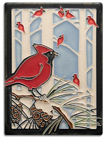 Winter Cardinals Tile - 6x8
