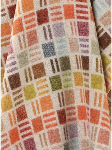 Ribbon Multi-Beige Merino Lambswool Throw
