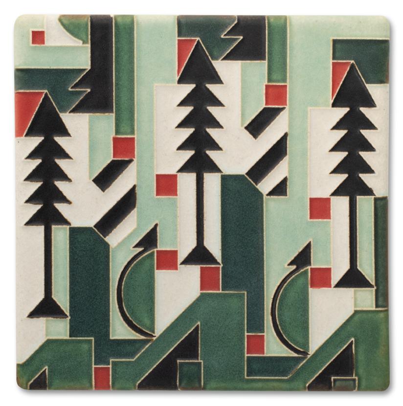 Cubist Christmas Tile - 6x6