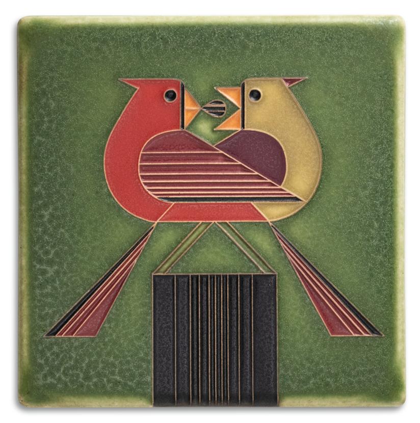 Redbird Romance Tile - 6x6