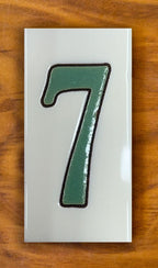 Plain Green on White 3x6 Address Number Tiles