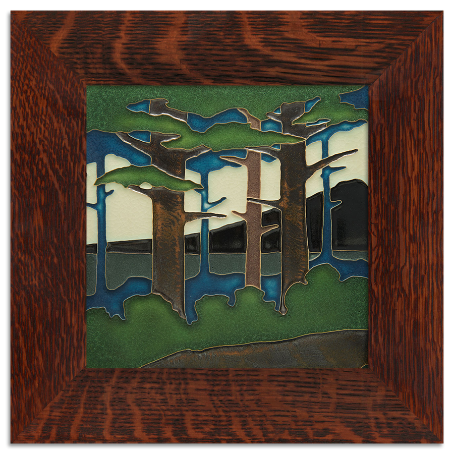 Pine Landscape Mountain Tile - 8x8