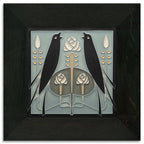 Grey Blue Songbird Tile - 8x8