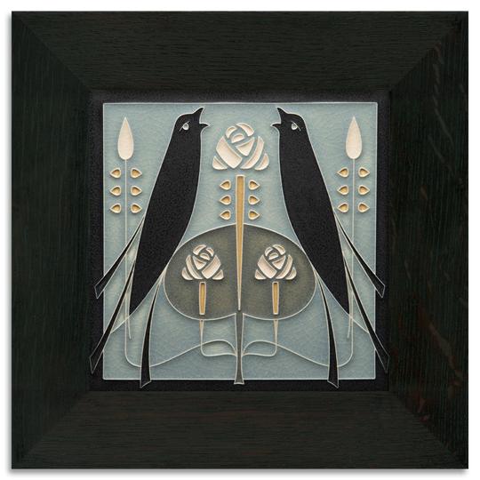 Grey Blue Songbird Tile - 8x8