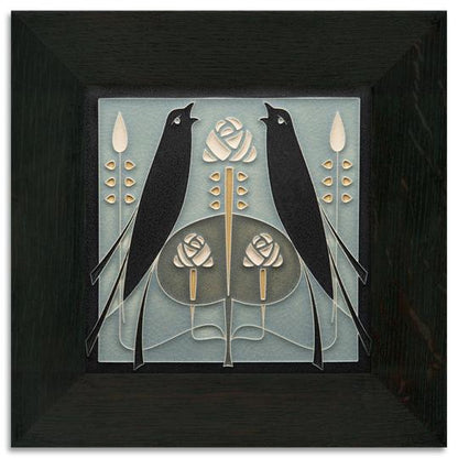 Grey Blue Songbird Tile - 8x8