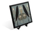 Grey Blue Songbird Tile - 8x8