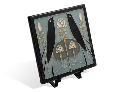 Grey Blue Songbird Tile - 8x8