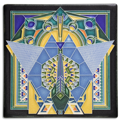 FLW Imperial Peacock Motawi tile - 8x8