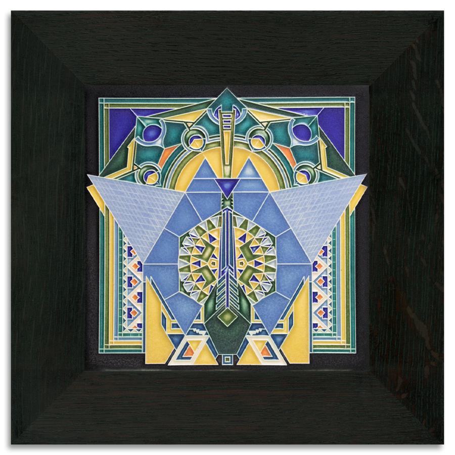 FLW Imperial Peacock Motawi tile - 8x8